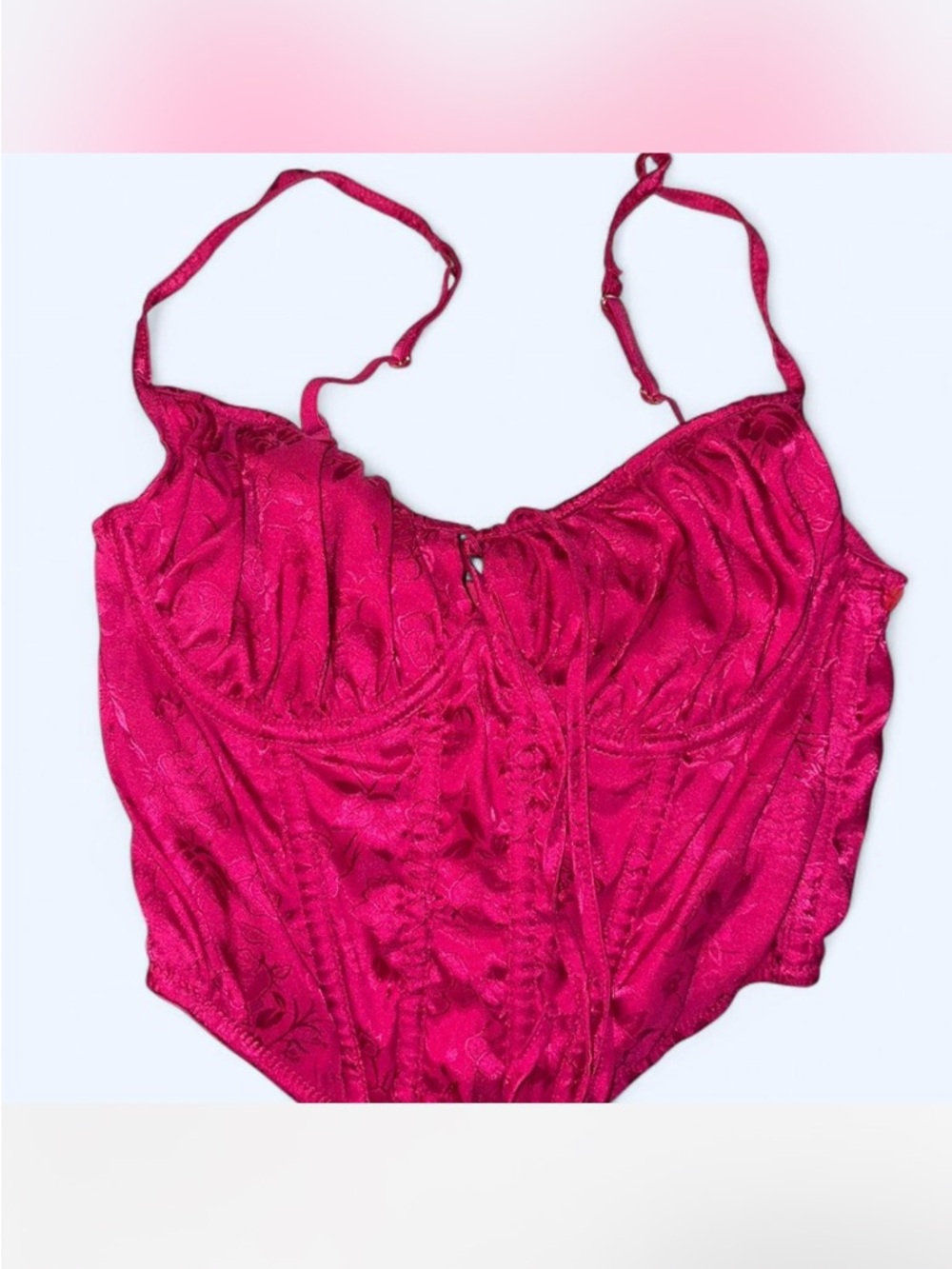 Red Satin Bustier Corset Top